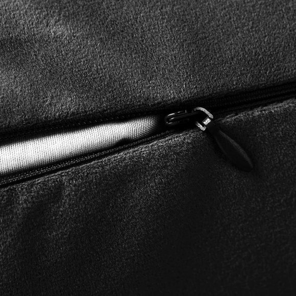 Set of 2 Black Soft Velvet Throw Pillow Covers Gothic 18 Inch Square Pillows Zip - Picture 2 of 5